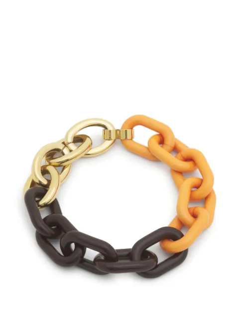 Marni orange and brown resin chain necklace Gold COMV0556A0P6523