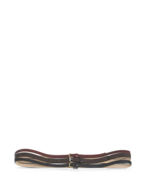 Marni red, brown and black triple-strand leather belt Brown CNMO0128A0P8900