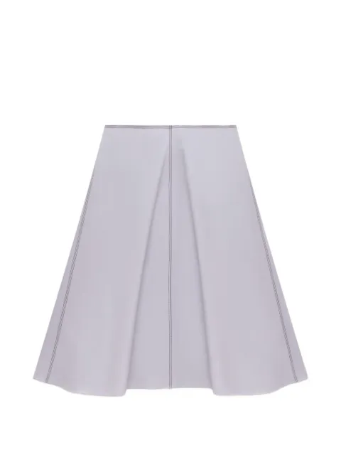 Marni grey poplin midi skirt with contrast stitching Grey GOMA0862A1UTC661