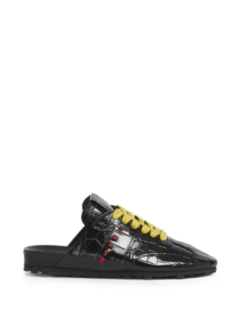 Marni black croc-effect leather Softy Soccer slip-on sneakers Black SNZW021200P7839