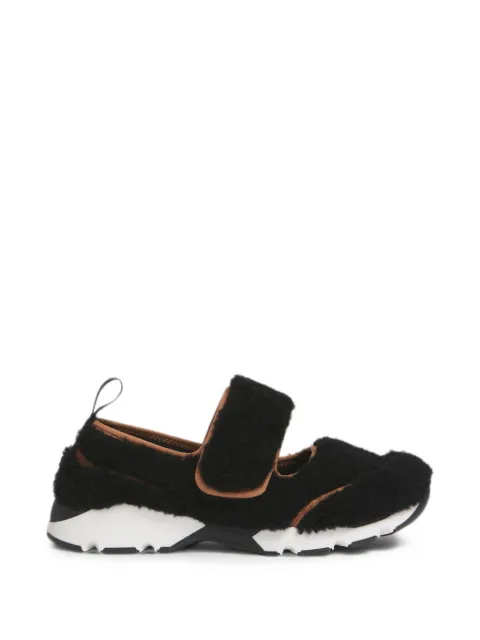 Marni black shearling Mary Jane running sneakers Black SNZW020602P9282
