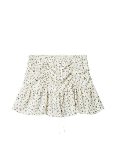 b+ab floral-print ruched skirt Neutrals 6U681BS