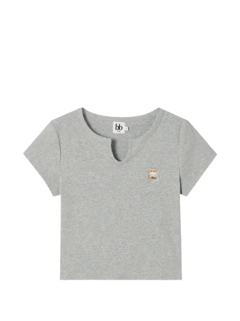 b+ab embroidered-patch T-shirt Grey 6U697AS