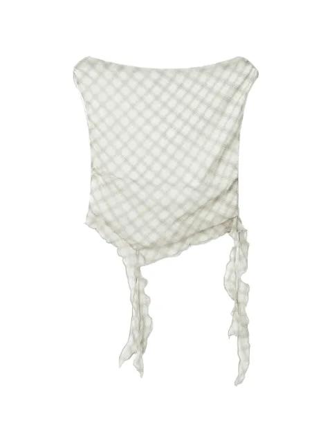 b+ab check-pattern ruffled top Neutrals 6U171AS