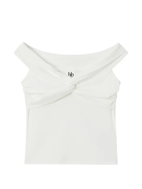b+ab twist-detail off-shoulder top Neutrals 6U689AS