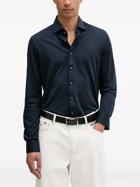 Michael Kors logo-embroidered long-sleeve shirt Blue MK0DS01535