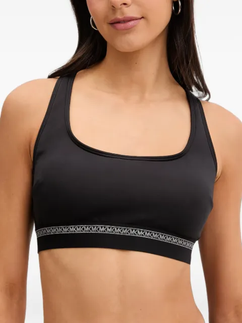 Michael Michael Kors logo-tape bikini top Black MM18395