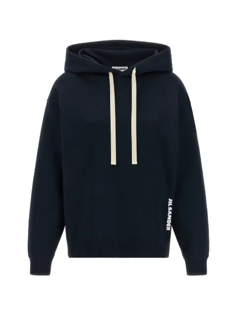 Jil Sander logo-print dropped-shoulder hoodie Blue J02GU0123J20128