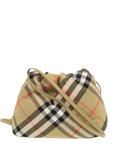 Burberry Pre-Owned 2023-2026 Supernova Check Nylon Drawstring Pouch crossbody bag Neutrals MWL5RWRJJ450W1RW