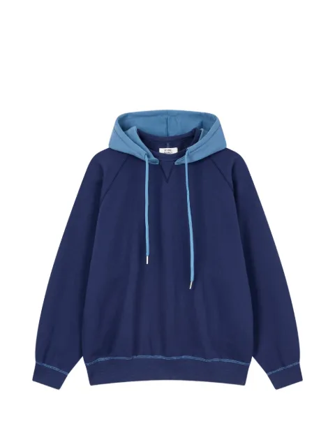 TOMBOY contrast-hood raglan-sleeve hoodie Blue 9106322105