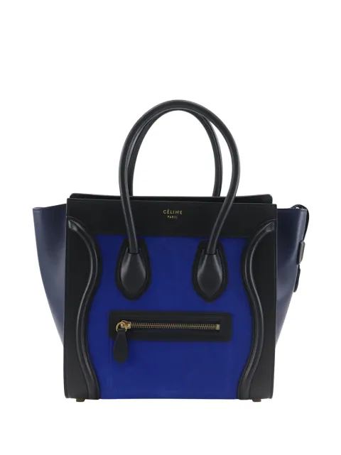Celine Pre-Owned 2012-2018 Micro Tricolor Nubuck and Calfskin Luggage tote bag Blue TYL7F10BPYP07VGL