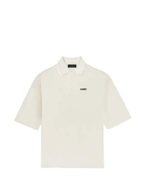 AMIRI embroidered-logo oversized polo shirt White AM326JR018