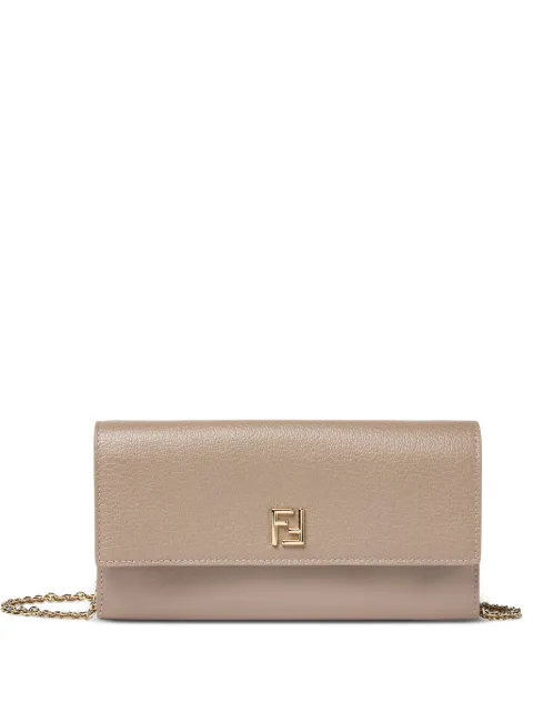 FENDI dove gray leather chain wallet Grey 8M0587B08E