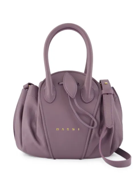 Marni Tulipea leather tote bag Purple SBMP0223A0P871000C43