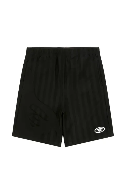 AAPE BY *A BATHING APE® logo-patch striped shorts Black ASPD608XXQ