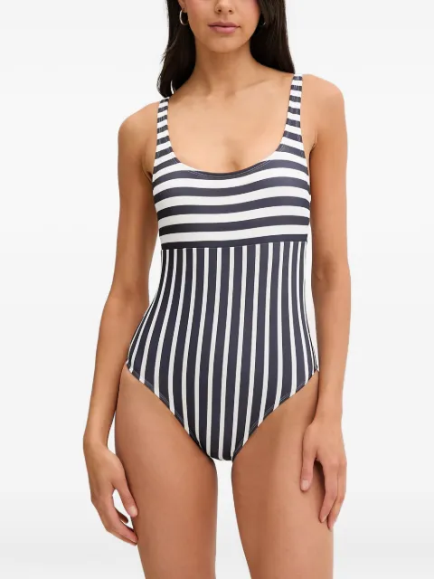 Michael Michael Kors striped scoop-neck swimsuit Blue MM27552