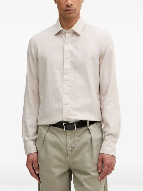 Michael Kors cotton and linen slim-fit shirt Neutrals MK0DS01506