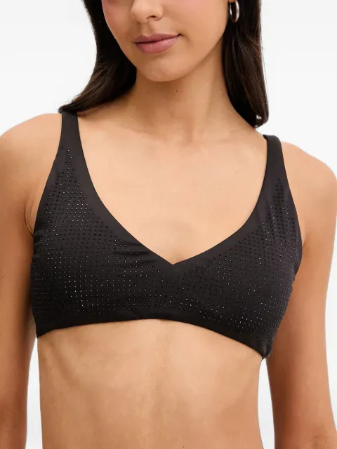 Michael Michael Kors stud-embellished V-neck bikini top Black MM17968