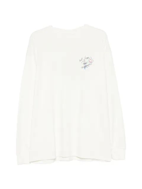 Drôle De Monsieur slogan-print long-sleeves T-shirt White LTS340CO248