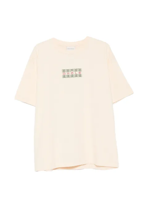 Drôle De Monsieur embroidered-logo T-shirt Neutrals LTS326CO248