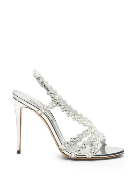 Casadei Julia C-Love crystal-embellished sandals Silver 1L488C1001C3077