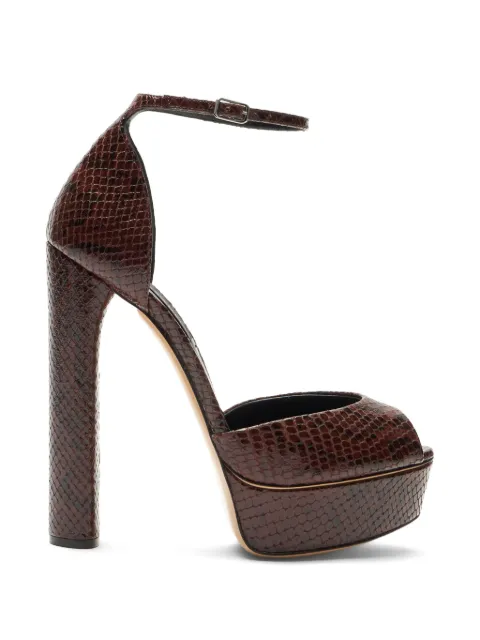 Casadei Flora python-effect platform sandals Brown 1L287Y1401BASIL