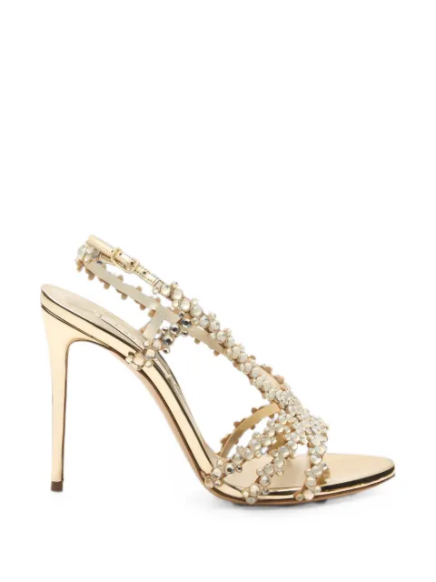 Casadei Julia C-Love crystal-embellished sandals Gold 1L488C1001C3077