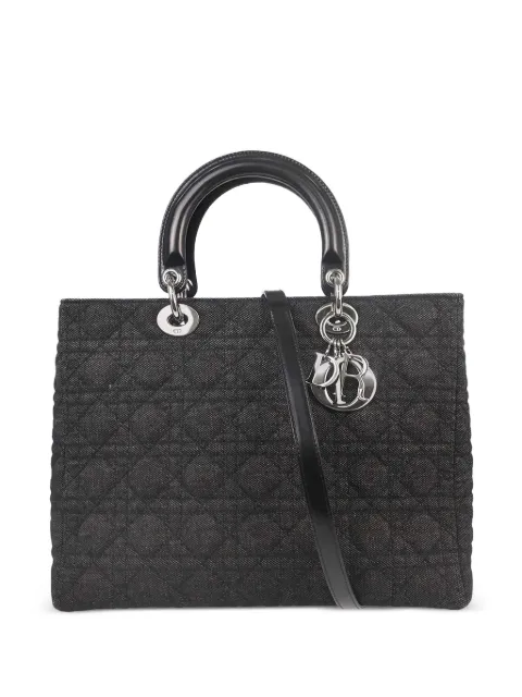 Christian Dior Pre-Owned 2000 large Lady Dior tote bag Black 197037