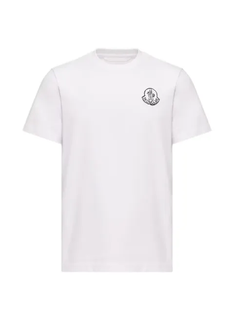 Moncler cotton jersey logo patch T-shirt White L20918C0002589AUG