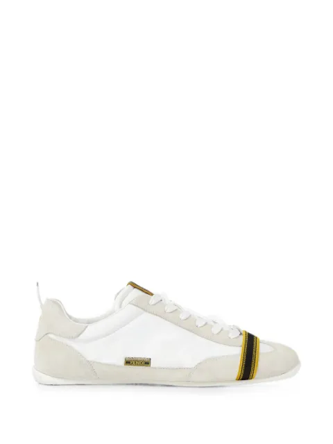 FENDI white leather and suede low-top sneakers White 7E1968AY0T