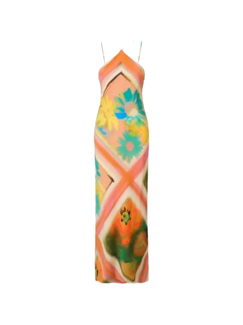 STAUD Cubism floral-print maxi dress Neutrals R26P2212RG