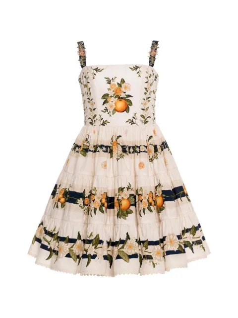 Agua By Agua Bendita Lima Valle floral-print tiered mini dress Neutrals 20840VALLE