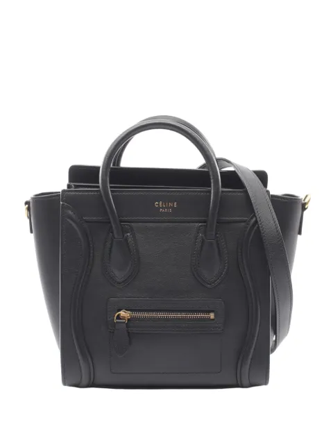Celine Pre-Owned 2010-2026 CELINE Luggage Nano Shopper 2WAY leather Black Used Women handbag Black WLCZ0XOQ5219QC1H