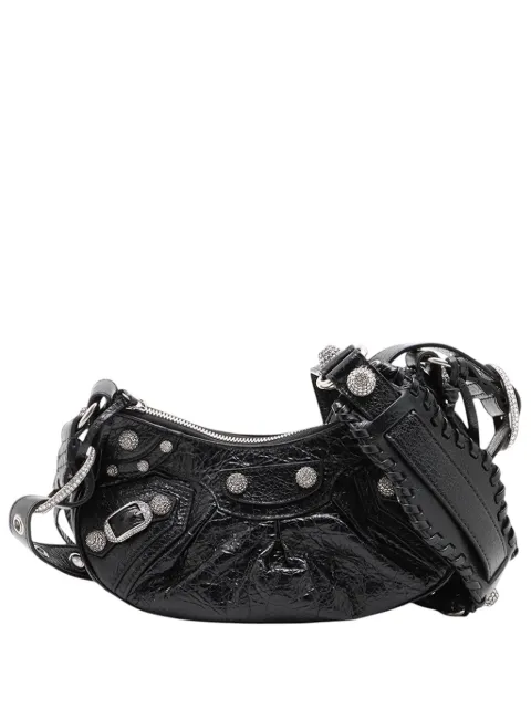 Balenciaga Pre-Owned 2018-2026 Lambskin Motocross Le Cagole XS crossbody bag Black E9G1HLSNIIQ9QMDN