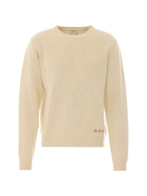 A.P.C. logo-embroidered wool sweater Neutrals WOASWH23491