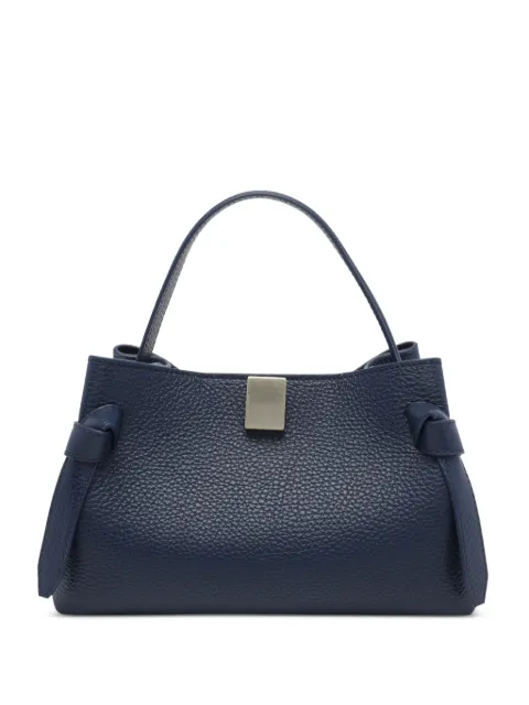 Yuzefi Gyoza knot-detail clutch bag Blue GYOZAMINIPEBBLEGRAINLEATHERL063