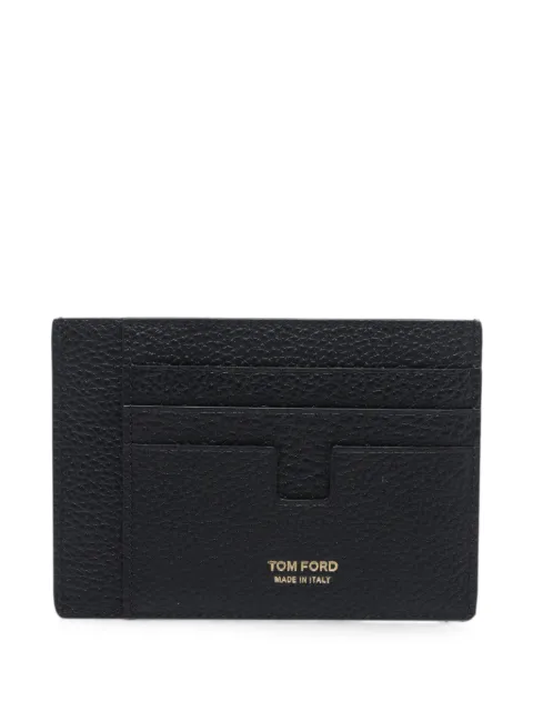 TOM FORD logo-print leather card holder Black Y0397LCL158G