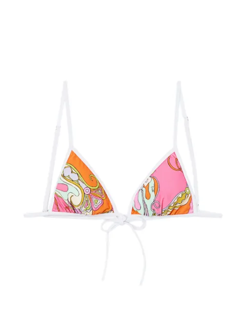 PUCCI Iride-print bikini top Orange 6HMX036H835
