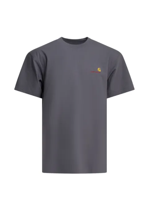 Carhartt WIP American Script logo-embroidered T-shirt Grey I029956