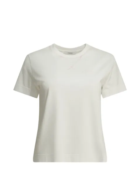 Givenchy logo-embroidered V-stitch T-shirt Neutrals BW70FJ3YV1100