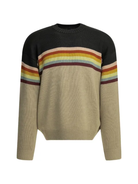 KAPITAL striped peace-sign sweater Neutrals K2603KN013BLACK