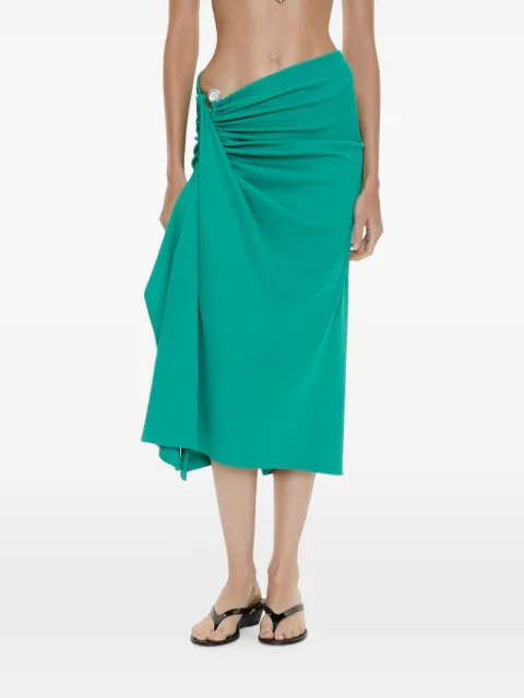 Christopher Esber Droplet crystal-embellished ruched midi skirt Green 26024159