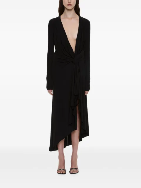 Christopher Esber Spire plunging knotted dress Black 26023124