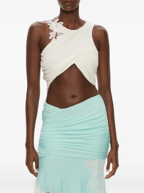 Christopher Esber Hibiscus embroidered top White 26021317