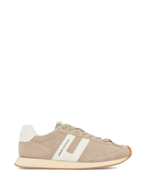 Armani Exchange logo-print panelled sneakers Neutrals XM002689AF17447