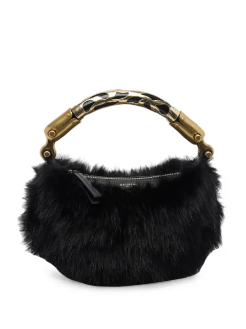 Balmain Ebene faux-fur tote bag Black HN1BS027TCAA