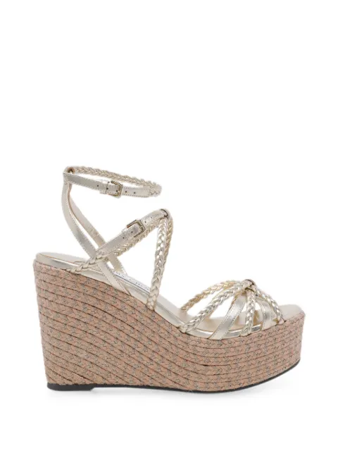 Jimmy Choo Nyra braided-strap sandals Gold NYRA100ZKTSOFTGOLDMIX