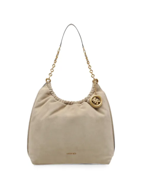 Michael Michael Kors suede logo-charm shoulder bag Neutrals 30S6A15L7S156