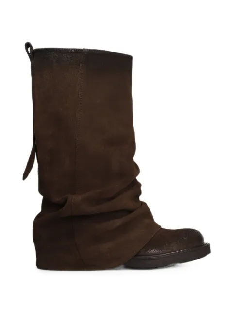 Metisse slouchy-effect distressed-finish boots Brown AK2167