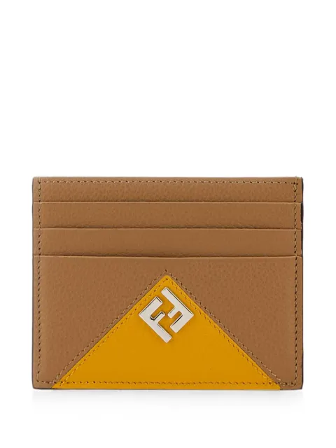 FENDI Lui logo-plaque pebbled-leather card holder Brown 7M0164B09X